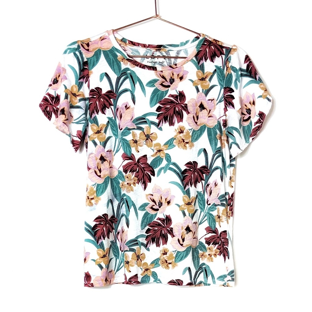 LOFT Petite • Palm Leaf Flutter Sleeve Tee